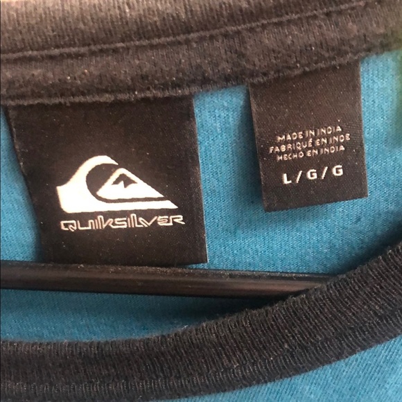 Quiksilver Blue Short Sleeve Tee Vibrant Stripes - Picture 2 of 8